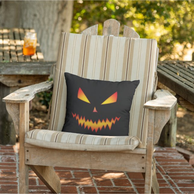 Coussin Halloween Jack O'Lantern visage cool effrayant mal (Chaise)