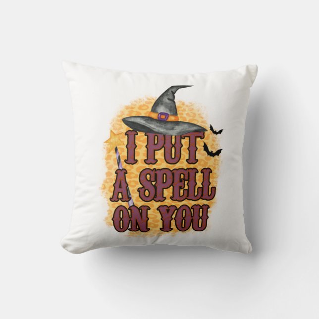 Coussin Halloween Je T'ai Jeté Un Sort Anniversaire (Recto)