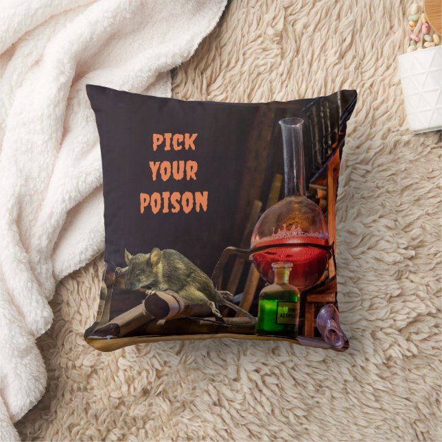 Coussin Halloween Jetez L'Oreiller, Choisissez Votre Poiso (Couverture)