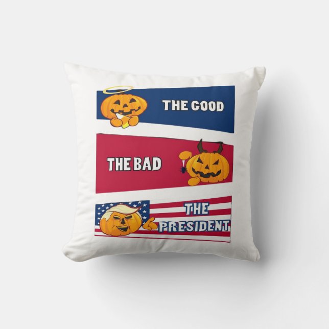 Coussin Halloween le président Trumpkin (Recto)