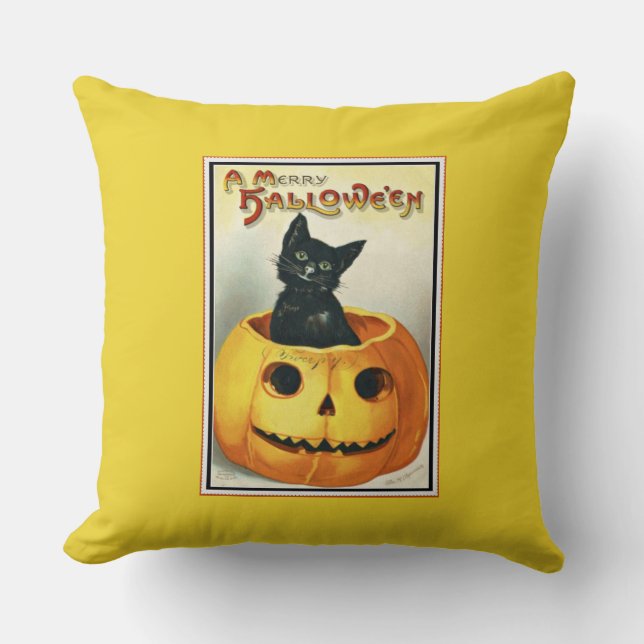Coussin Halloween Little Black et Jack O' Lantern (Recto)