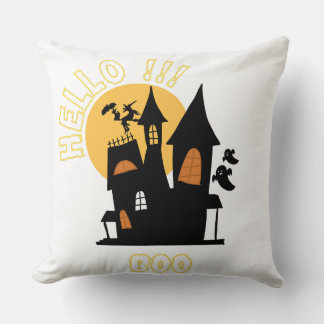 Coussin Halloween Maison hantée boo t-shart