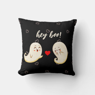 Coussin Halloween mignon fantôme Hey Boo Chute Éffrayant J