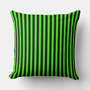 Coussin Halloween mince vert et noir rayé