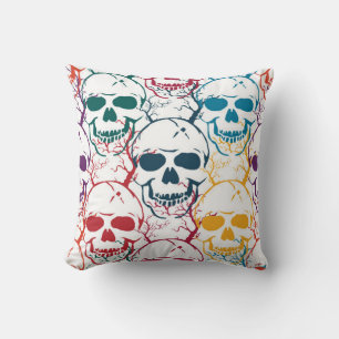 Coussin Halloween motif sans couture avec crânes. b color