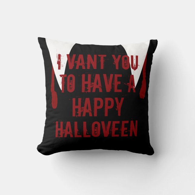 Coussin Halloween pansements vampires et sang (Recto)