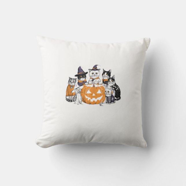 Coussin halloween pour Chat Chiot Mignon Fantôme Squelette (Recto)