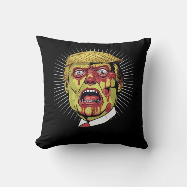 Coussin Halloween rétro Trumpkin (Recto)
