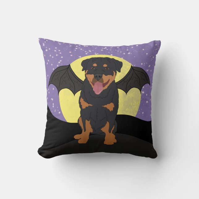 Coussin Halloween Rottweiler (Recto)