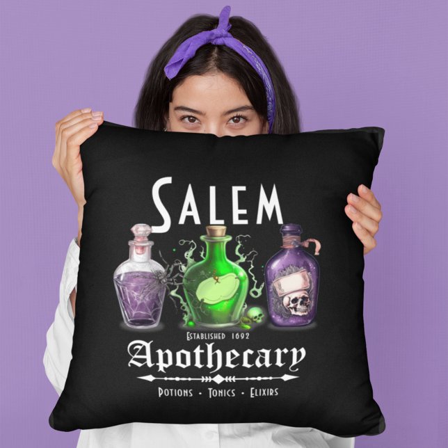 Coussin Halloween Salem Potions appothécaires Toniques Eli (Créateur téléchargé)