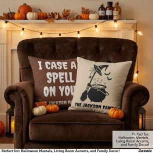 Coussin Halloween Sorcière Rustique Personnalisée