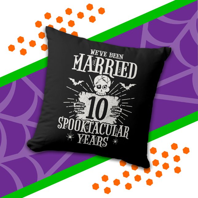 Coussin Halloween Spooktacular 10e Anniversaire de Mariage (Créateur téléchargé)