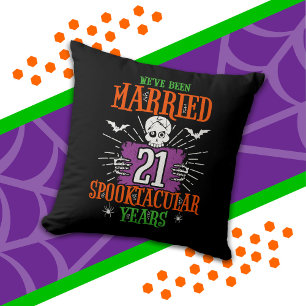 Coussin Halloween Spooktacular 21e Anniversaire de Mariage