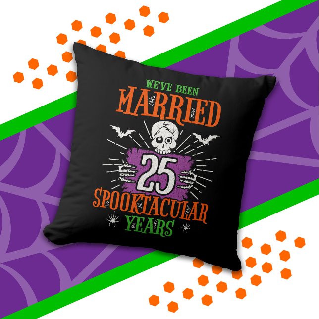Coussin Halloween Spooktacular 25e Anniversaire de Mariage (Créateur téléchargé)