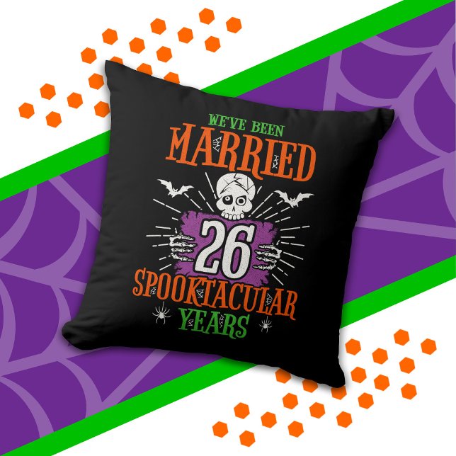 Coussin Halloween Spooktacular 26e anniversaire de mariage (Créateur téléchargé)