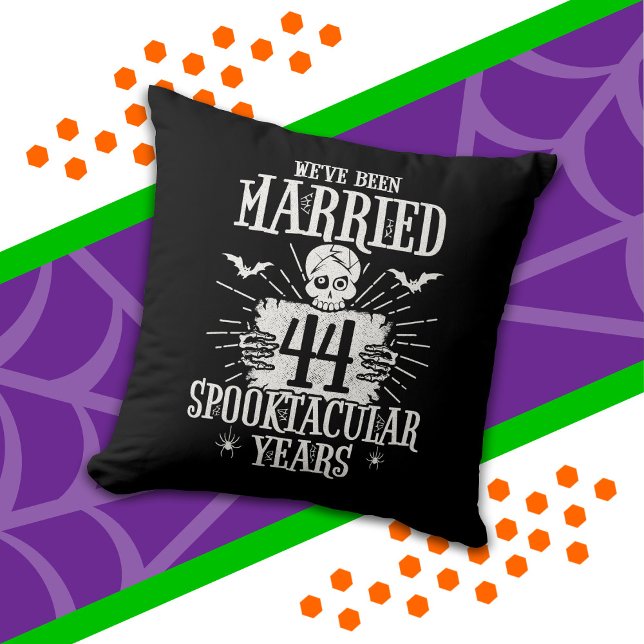 Coussin Halloween Spooktacular 44e anniversaire de mariage (Créateur téléchargé)