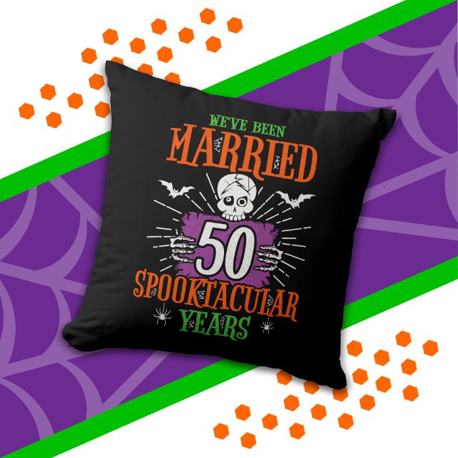 Coussin Halloween Spooktacular 50e anniversaire de mariage (Créateur téléchargé)