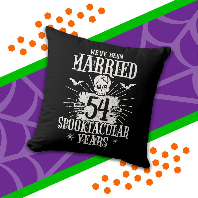Coussin Halloween Spooktacular 54e anniversaire de mariage (Créateur téléchargé)
