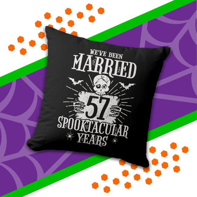 Coussin Halloween Spooktacular 57e anniversaire de mariage (Créateur téléchargé)