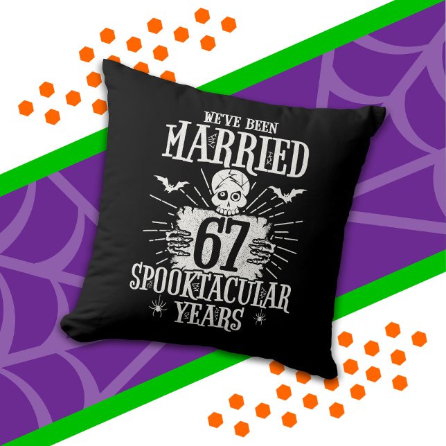 Coussin Halloween Spooktacular 67e anniversaire de mariage (Créateur téléchargé)