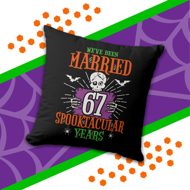 Coussin Halloween Spooktacular 67e anniversaire de mariage (Créateur téléchargé)