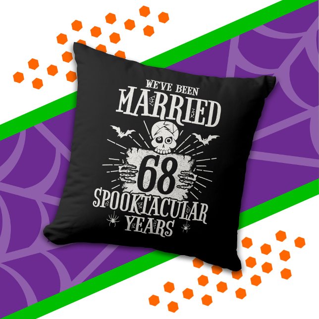 Coussin Halloween Spooktacular 68e anniversaire de mariage (Créateur téléchargé)