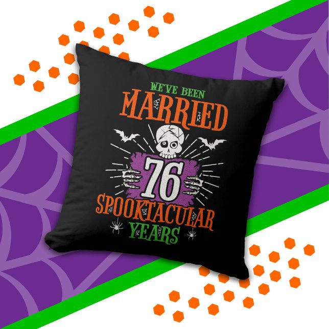 Coussin Halloween Spooktacular 76e anniversaire de mariage (Créateur téléchargé)