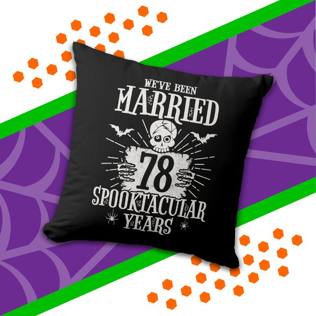 Coussin Halloween Spooktacular 78e anniversaire de mariage (Créateur téléchargé)