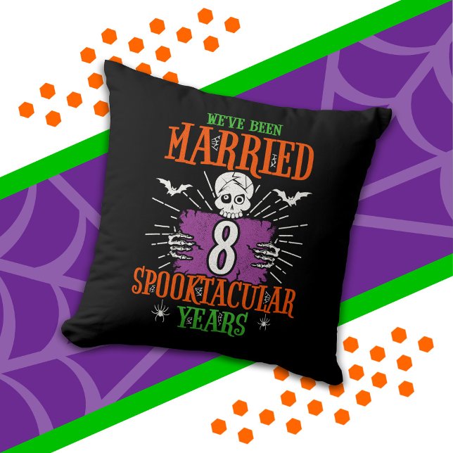 Coussin Halloween Spooktacular 8e anniversaire de mariage (Créateur téléchargé)