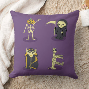 Coussin Halloween Squelette Dracula Mummy Griffe Reaper