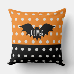 Coussin Halloween tour personnalisée ou traiter monogramme
