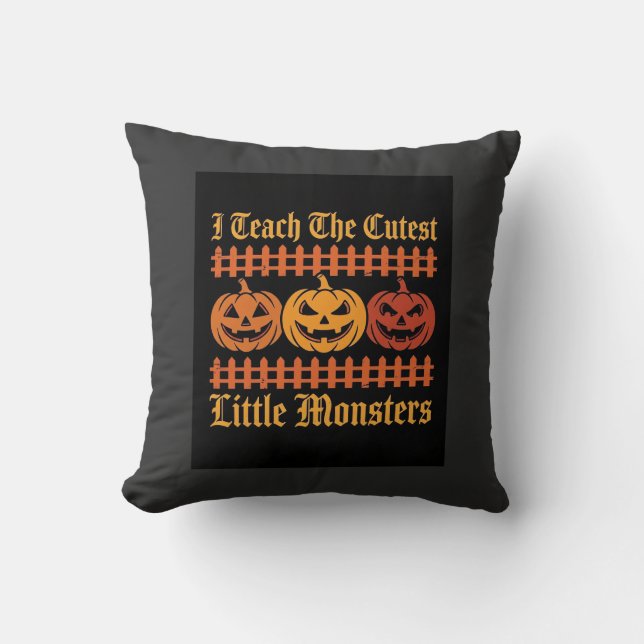 Coussin Halloween Trick Or Treat Petits Monstres Citrouill (Recto)