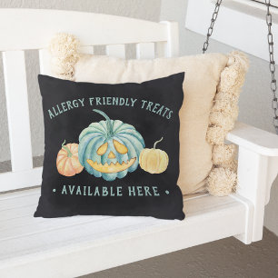 Coussin Halloween Turquoise Citrouille Allergy Traitements