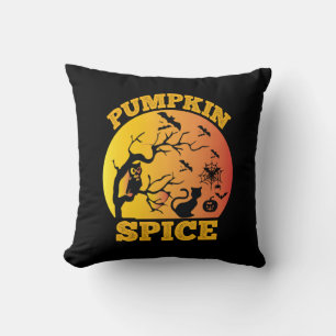 Coussin Halloween Vintage Citrouille épice Anniversaire