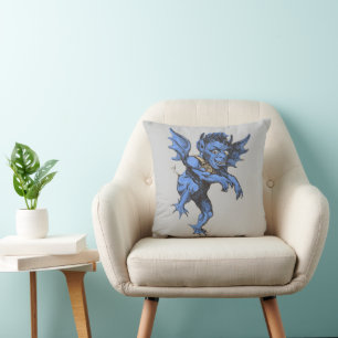Coussin Halloween vintage, Gargouille démoniaque effrayant