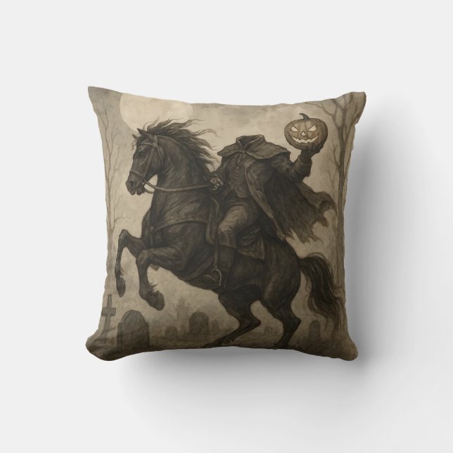 Coussin Halloween vintage/gothique sans tête/automne (Recto)