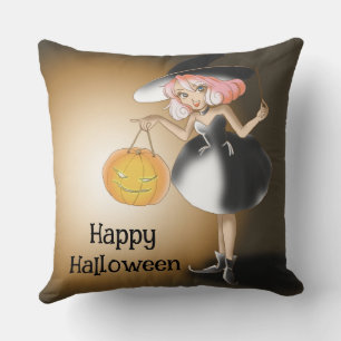 Coussin Halloween Whimsical Funny sorcier personnalisé