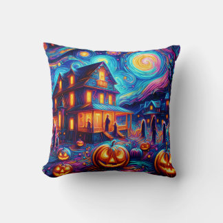 Coussin Halloween Whimsy : Un hommage nocturne étoilé