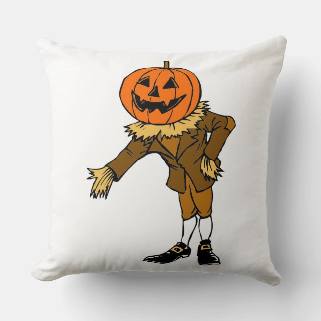 COUSSIN HALLOWEWEEN TÊTE CITROUILLE SCARECROW PILGRIM (Recto)
