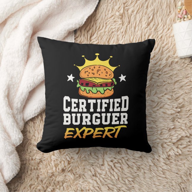 Coussin Hamburger expert hamburger dessiné à la main (Couverture)