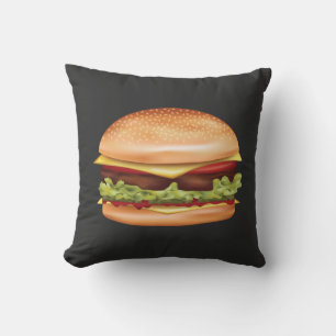 Coussin Hamburger Fast Food Illustration Arrière - plan fo
