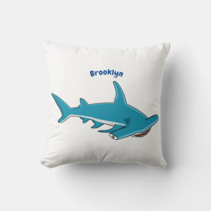 Coussin Hammerhead shark cartoon illustration