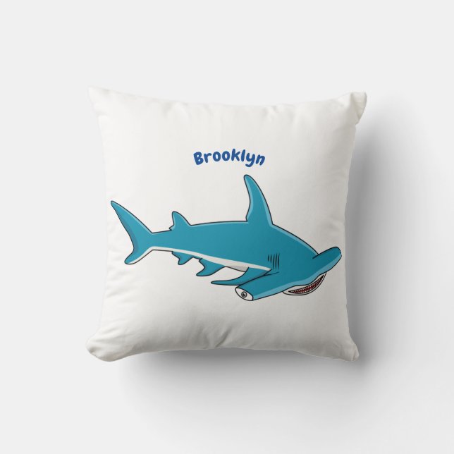Coussin Hammerhead shark cartoon illustration  (Recto)