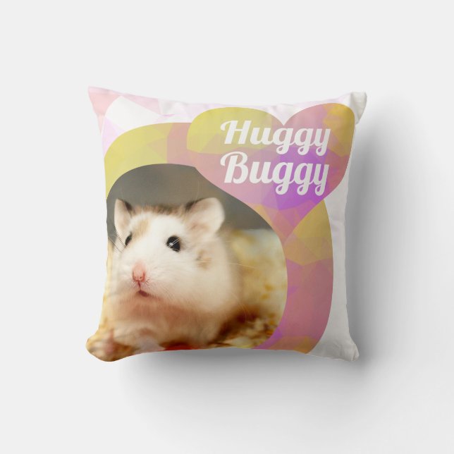 Coussin HammyVille - Cute Hamster Heart Huggy Buggy (Recto)