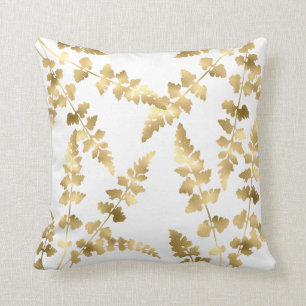 Coussin Hamptons à deux côtés de la feuille d'or blanche