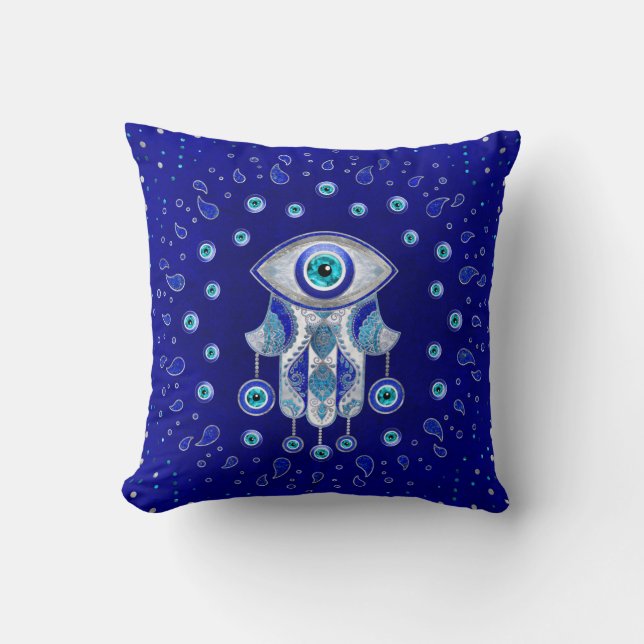 Coussin Hamsa Hand-Evil Eye Amulet (Recto)