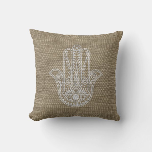 Coussin HAMSA Main de Fatima symbole amulet (Recto)