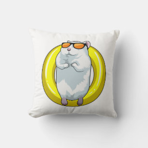 Coussin Hamster à la natation avec anneau de natation