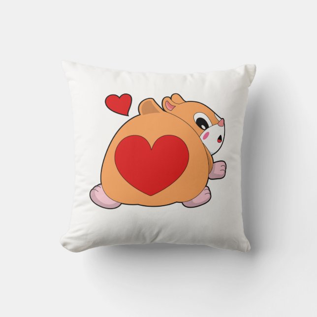Coussin Hamster au coeur (Recto)