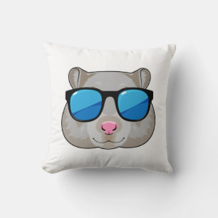 Coussin Hamster avec lunettes de soleil